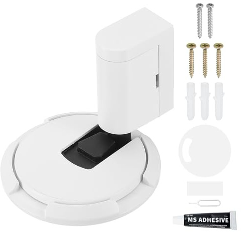 sourcing map Magnetic Door Stopper, Silent Magnetic Floor Door Stop with Adhesive, Mechanical Floor Door Stop Shock Absorbing for Bedroom Office Bathroom, White