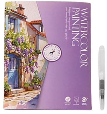 Livre de peinture aquarelle, cahier d'art pour débutant, ensemble de coloriage créatif, designs pré-dessin, ensemble portable, 19x14.4 cm, pour artistique, peinture, coloration
