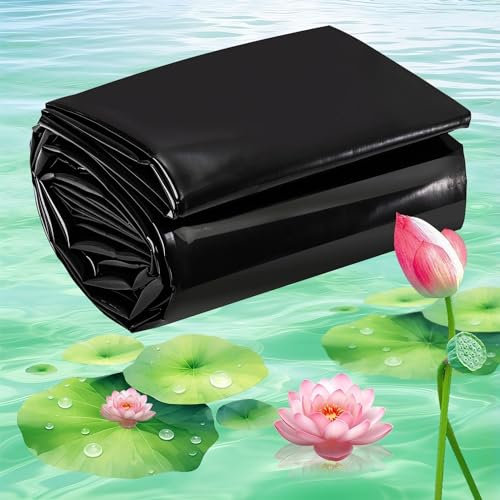 Bâche de bassin en polyéthylène haute densité robuste de 5 mm pour jardin, piscine, fontaines et ruisseaux, bâche en caoutchouc durable en forme de cascade (8 x 12 m)