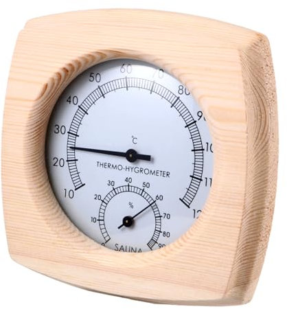 KONTONTY Termómetro De Sauna Madera Higrómetro Para Sala De Sauna Accesorio De Termometros Digitales Para Humedad y Temperatura