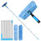 Shudyear 4.25m Window Squeegee Cleaner Tool Kit with Long Handle, Telescopic Long Handle Squeegee Kit for Glass, Scrubber Cleaning Equipment for Home, Shower Glass, Car, RV