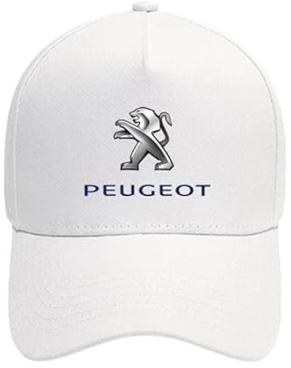 FANSHIDAN Casquette de Baseball pour Peugeot E-5008 2024 2025, avec Logo de Voiture, Coton Respirant Réglable, Idéale Course Automobile, Voyage Décontracté,White1