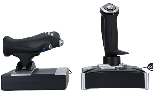 VELATEMOR Joystick för Flygsimulering med Vibrationsfunktion Flight Simulator Control, för Tech X56, X52, X52 Pro