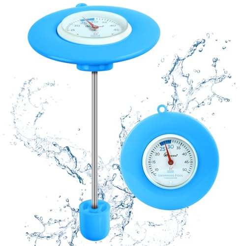 Termometro Piscina Galleggiante, Termometro per Piscina Facile da Leggere, Termometro Galleggiante per Piscina Facile da Leggere, Impermeabile IPX6 Termometri per Piscine Vasche Spa Acquari Stagni