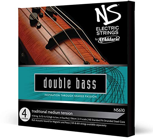 D'Addario NS Electric 3/4 Scale Medium Tension Traditional Bass String Set