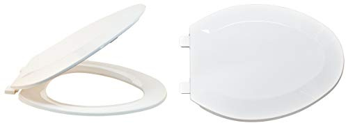EZ-FLO White Plastic Toilet Seat with Lid, Elongated, 65903