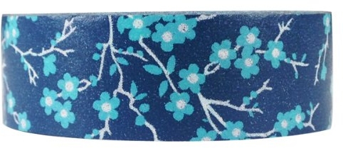 Wrapables Floral & Nature Japanese Washi Masking Tape - Midnight Bloom