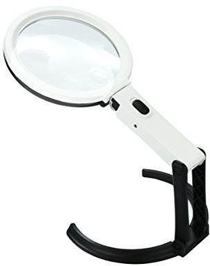 Xcellent Global Lupa de 10 LED 2X/ 5X para Escritorio Mesa orientable Lámpara plegable de doble propósito (Batería y Enchufe No Incluidos)