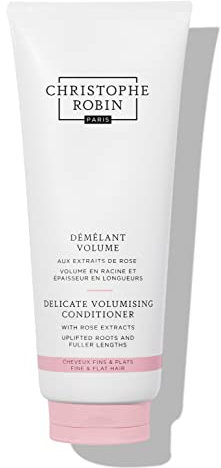 Christophe Robin Delicate Volumising Conditioner with Rose Extracts 200ml– Lightweight, 97% Natural Formula with Rosehip & Baobab – Detangles, Nourishes & Adds Volume for Fine Hair