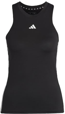adidas Mujer AEROREADY Train Essentials Regular 3-Stripes Tank Top, Black/White, XS