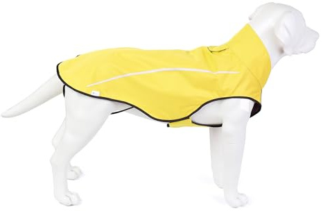 Mile High Life | Imperméable pour Chien | Vêtements Ajustables imperméables pour Animaux de Compagnie | Veste de Pluie légère avec Bande réfléchissante (Jaune, XXS)