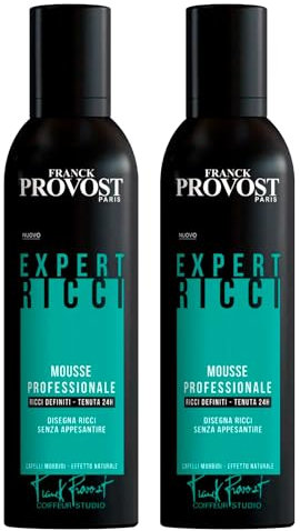 Franck Provost Expert Ricci Mousse Professionale per Capelli Definiti Tenuta 24H Formula con Estratto d'Alga e Glucosio - 2 Flaconi da 300ml