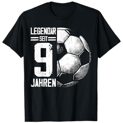 9. Geburtstag Retro Fussball Spieler 9 Jahre Junge Kinder T-Shirt