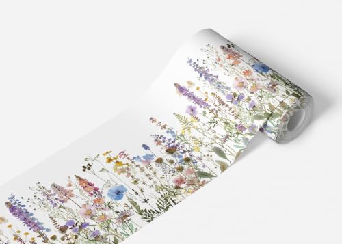 AG Design AWB 8484 Self-Adhesive Border Wildflowers, Waterproof Decoration for Walls, Furniture, Wallpaper, Wall Coverings and Doors, Film, Width 500 cm x Height 13.8 cm