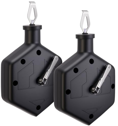 RUBII 2 Pcs 100Ft Chalk Line Reel Box, Portable Chalk Reel with Carabiner, Black Chalks Line Tool for Construction Carpentry Projects Drawing Straight, 6 Locking Positions