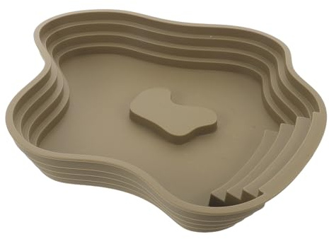 EPIGEIST Bassin de Bain pour Tortues Terrestre Grand Format, Bol D’Eau Profond pour Reptiles avec Rampe Antidérapante, Bassin de Baignade Portable pour Lézards, Dragons Barbus et Serpents,