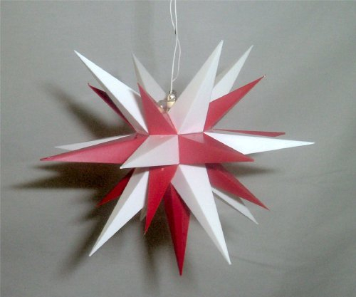 Herrnhuter Sterne A1e, rot/weiß, Weihnachtsstern Herrnhut für Innen, Kunststoff, 13 cm, rot/weiß, Adventsstern, Weihnachten, original Herrnhuter Sterne