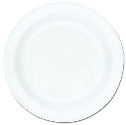 Dart 9PWCR 9 in White Unlaminated Foam Plate (Case of 500)