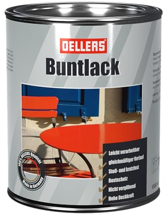 OELLERS Buntlack, 1 Liter, RAL 6009 Tannengrün, Metalllack, wirksamer Metallschutzlack, glänzende Metallfarbe, Decklack, Metallschutzfarbe mit hoher Deckkraft