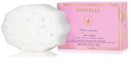 Spongellé Pedi-buffert - rengöring, exfoliate & polera fötter - fransk lavendel