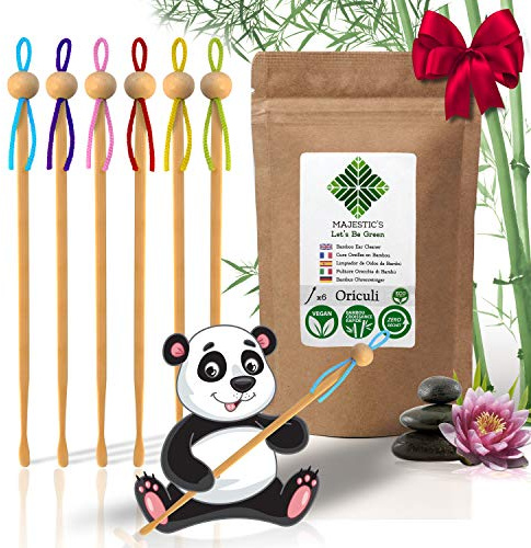 Oriculi en Bambou 6x [AAA+] – Cure Oreille Ecologique Reutilisable à vie pour remplacer le Coton Tige Garantie à VIE – Nettoyeur d'oreilles Japonais Zero Dechet