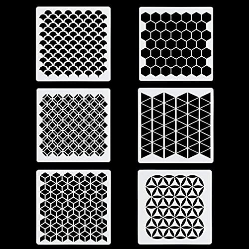 Rolin Roly Stencil Riutilizzabili in Plastica Painting Template Geometria Lavabile stencil pittura pareti per DIY Legno Aerografo Geometria Stencils