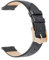 EACHE 18mm Schwarze Leder Uhrenarmbänder für Damen Schnellverschluss Dünnem Lederarmband Glattes Kalbsleder für Damen Roségoldener Schnalle