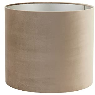 Lampenschirm Velours Light & Living - Ø35, Höhe 30cm, für E27-Fassung - Blickdichter schokoladenbraun Samt mit taupe Innenverkleidung - Runder Lampenschirm für Tisch-, Stehlampen und Deckenlampen