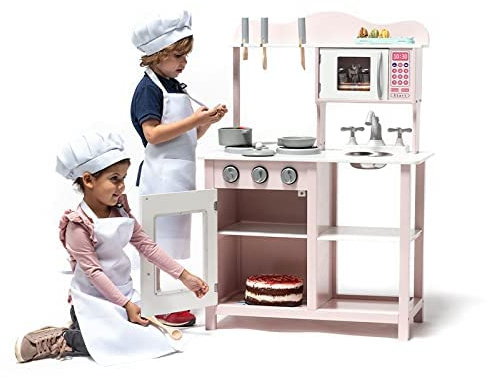 Toys Holz-Küche für Kinder 60x30x85cm - Pink - ATAA