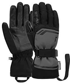 Reusch Herren Primus R-tex Xt wasserdichte Membran, Angenehm Warme Skihandschuhe Softshellhandschuhe Schneehandschuhe Winter-Handschuhe, 9, grau / schwarz