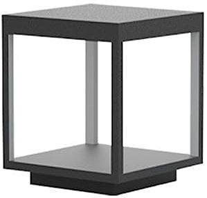 LUOYAOB Farol Pie Sobremuro Exterior Lámpara de columna cuadrada estanca IP54 Lámpara de Columna for Patio Exterior Moderno Farolas de Acero Inoxidable for Jardines y Paisajes(Size:25CM)