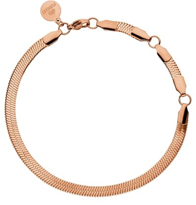 Purelei® I'LALO armband – vattentätt damarmband, elegant och enkelt armband i rostfritt stål, present till kvinnor, justerbar längd 16–19 cm, Taglia unica, Rostfritt stål Roséguld