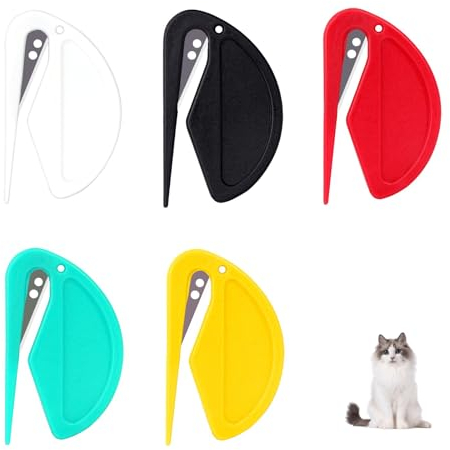 5Stück Entfilzungsmesser Katze,Pet Knotting Comb,Knotenkamm für Katze,Entfilzer Mit Stahlklinge,Entfilzungswerkzeug für Hunde,Neuer Hundekamm Fellbürste,Zum Katzen/Hund Entfernen Von Verfilzungen Hair