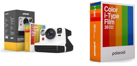 Polaroid Everything Box Now Gen 2 Camara Instantánea, Blanco y Negro, Cámara y película & 6009 - Película Instantánea Color para i-Type, Paquete Doble, 16 Peliculas, Multicolores