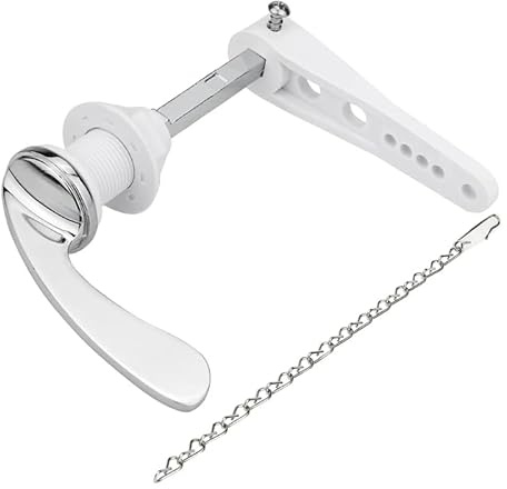 OKODOKO Universal Replacement Toilet Flush Handle Lever Arm Kit for Toilet WC Cistern Tank in Chrome Silver Metal
