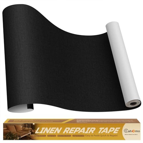 Cahomo Linen Repair Patches, 40x230 cm, Self-Adhesive, Multi Color, Premium Quality, Black