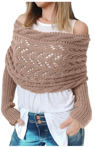 Schal Mit Ärmeln Schal Mit Ärmeln Strick Gestrickter Zopfmusterschal Gestrickter Umhang Multifunktionaler Schal Mit Ärmeln Für Damen Zopfmuster Umhang Bolero Pulloverschal Mit Ärmeln Wickelpullover