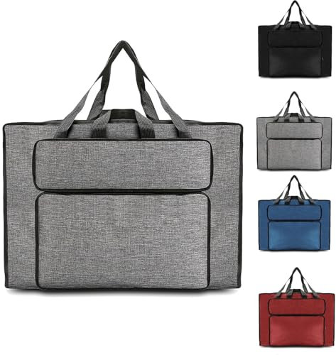 YushengTai Zeichentasche A2 Transporttasche für Zeichenplatte, Wasserdicht Drawing Bag, Multifunktional Zeichnung Tasche Zeichenmappe, Kunstmappe mit Die Seitentasche für Kunstutensilien (A2, Grau)