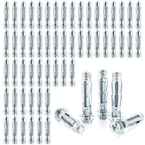 AKOLAFE Ancrages pour charges lourdes M8 x 60 mm - Galvanisé - Chevilles d'ancrage M10 - En acier inoxydable lourd - Pour bots, construction sèche