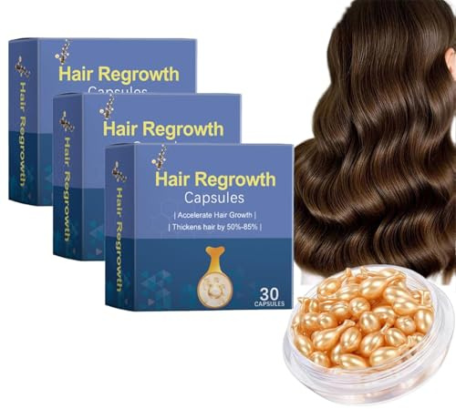Hair Densityboost - Lot de 3 capsules de sérum capillaire - Capsules d'huile de sérum vitaminé pour cheveux crépus et abîmés - Capsules de sérum pour cheveux crépus et abîmés