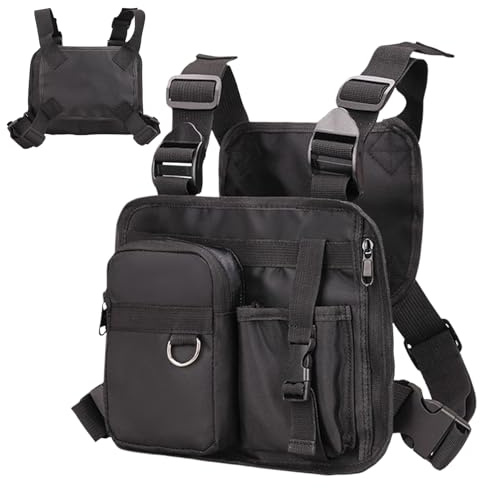 Poche poitrine pour homme | Poche poitrine extérieure Sac de sport | Support pour téléphone portable Sac gilet pour jogging, cyclisme, randonnée, pêche, chasse, entraînement