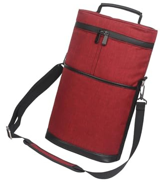 Tkidplw Sac isotherme pour bouteille de vin avec bandoulière réglable et séparateur amovible Durabilité Oxford pour pique-nique en plein air Compact Randonnée Boissons Sac de transport