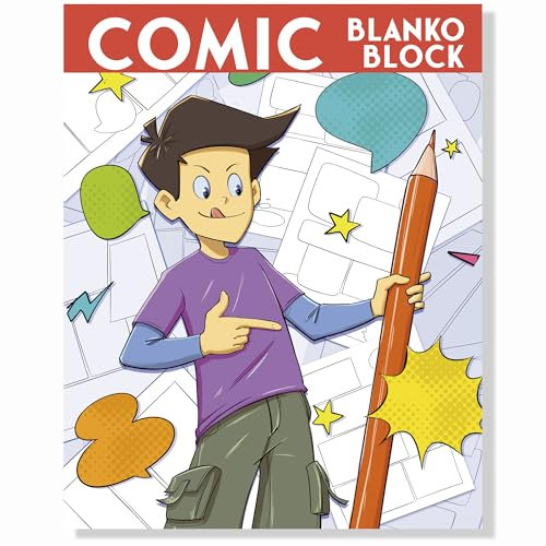 Comic Blanko Buch – kreiere dein eigenen Comic: Comic zeichnen mit Vorlagen und Beispielseiten