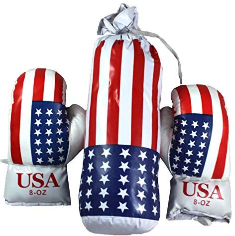 Lisaro barnväska amerca med boxhandskar/barn boxväska med boxhandskar