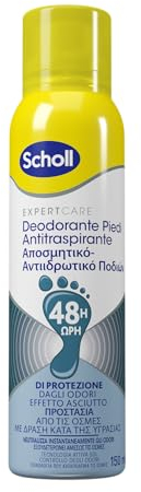 Scholl ExpertCare, Deodorante Spray Piedi Antiodore, Elimina e Protegge dai Cattivi Odori per 48h, Sensazione di Freschezza a Lungo, 1 Flacone da 150 ml