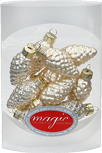 Magic 12 kottar 4,5 cm glas juldekorationer julgranskulor 45 mm färg: champagne glans/matt