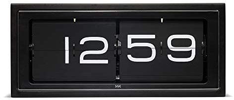 LEFF amsterdam - Brick Uhr - Schwarz/Schwarz - Design - Flip Uhrwerk - Inneneinrichtung