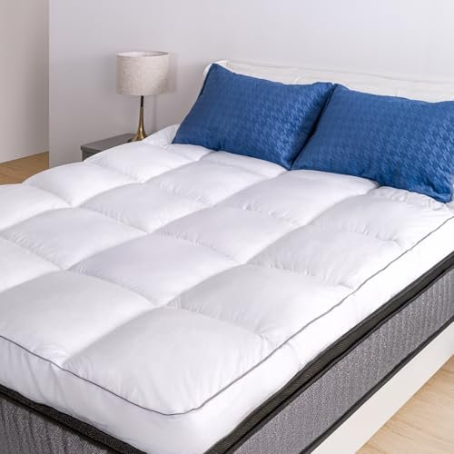 Marine Moon Twin Mattress Topper, Cooling Plush Pillow Top, 400TC, Extra Thick, Hotel Quality, Down Alternative, Fits Mattress Depths Up to 18