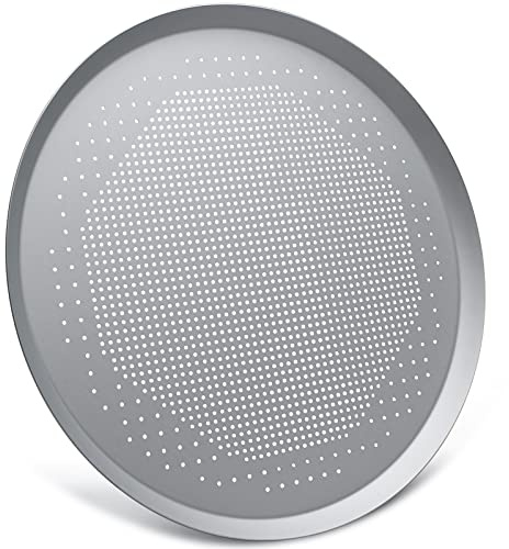Beasea 16 Inch Aluminum Alloy Round Pizza Oven Tray with Holes - Pizza Baking Tray for Home & Restaurant