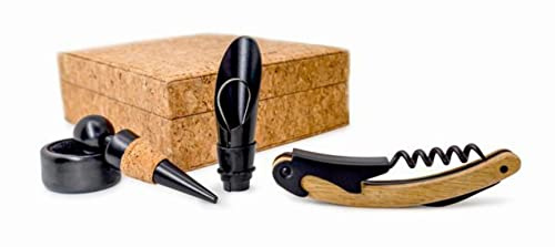 Vin Bouquet FI 508 Weinset Korkenzieher Ausgießer Verschluss und Tropfring Zubehör Flaschenöffner Geschenk